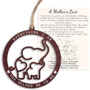 Elephant Gifts for Women, Mommy Gift Elephant Decor X Mothers Day Card with